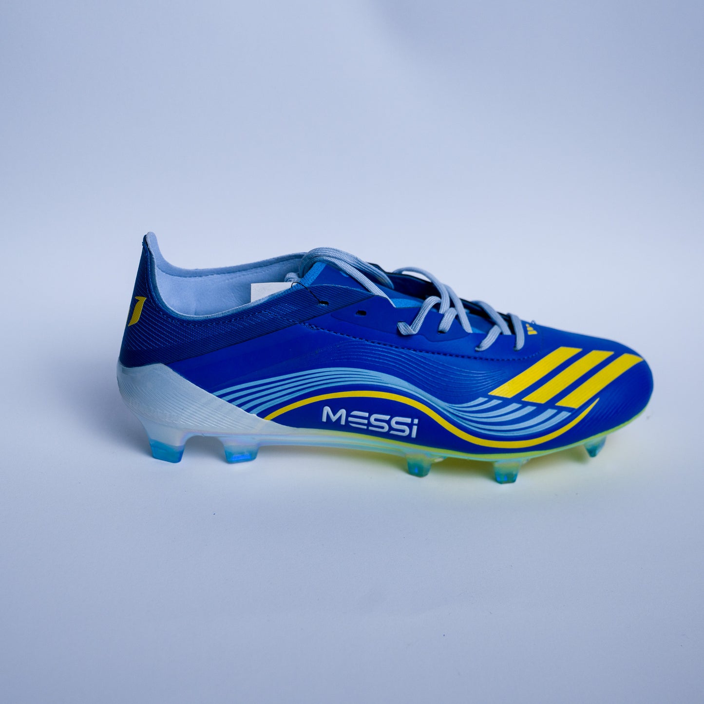 F50 Messi Elite FG - Lucid Blue/Solar Yellow - "Spark Gen" Mirror Grade